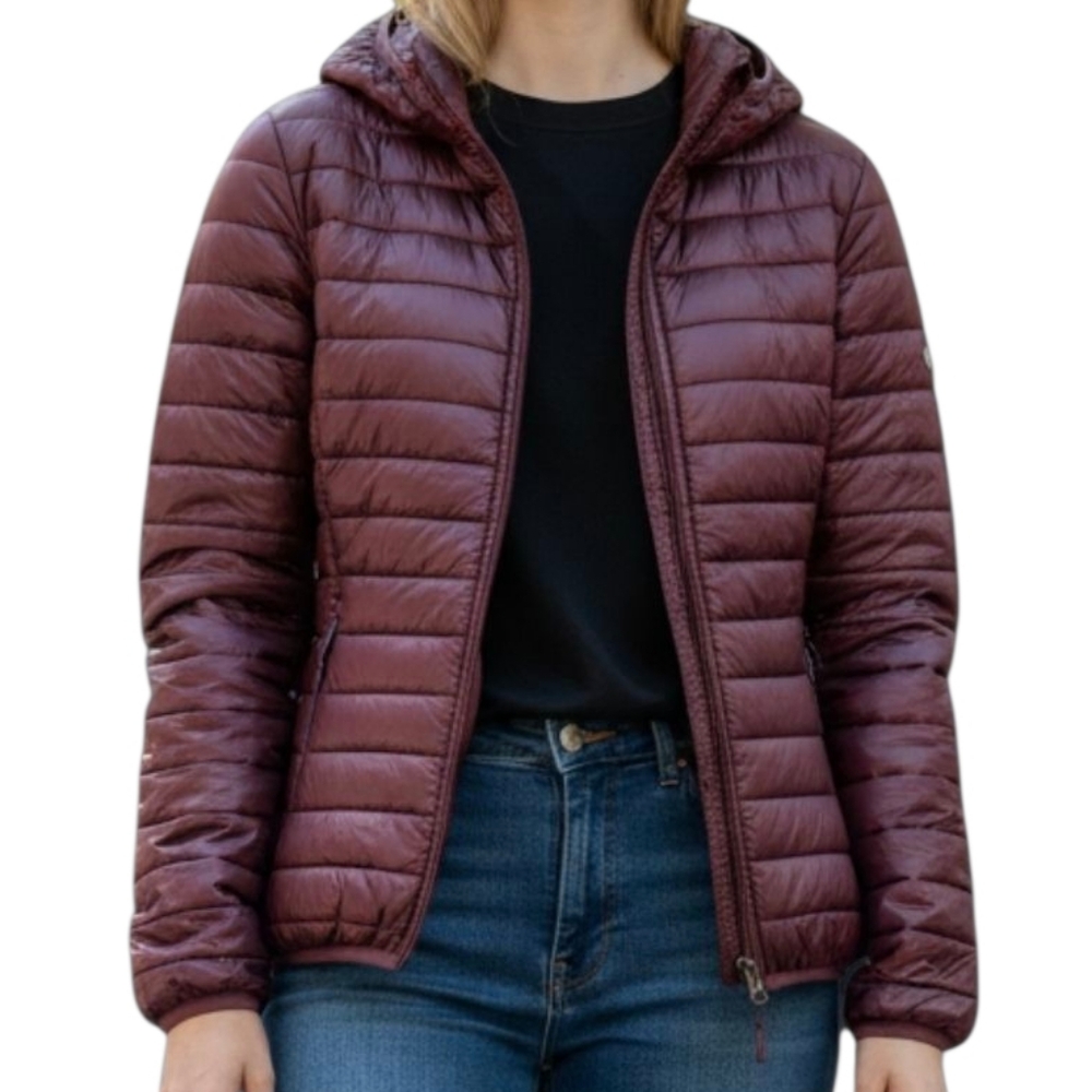 Stillwater Supply Co. Packable Quilted Puffer Jacket Hooded Wine Purple Small